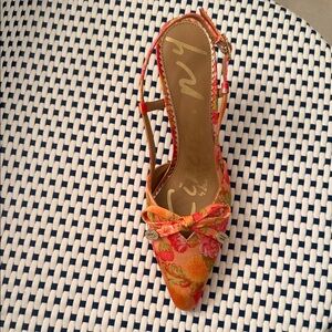 Vibrant Floral Slingback Heels